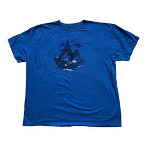 Marmot Men T-Shirt XXL Blue Mountain Logo Graphic Print Short Sleeve Crew Neck